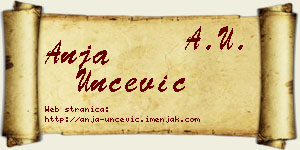 Anja Unčević vizit kartica